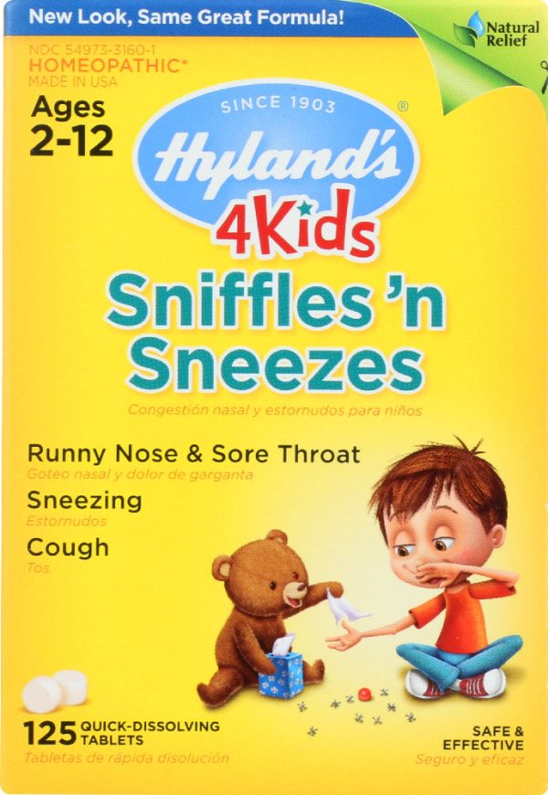 HYLAND S: 4 Kids Sniffles  N Sneezes, 125 Quick-Dissolving tablets Supply