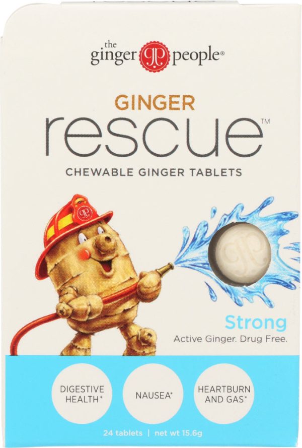 GINGER PEOPLE: Ginger Rescue Chewable Ginger Strong Tablets, 0.55 oz Online Sale