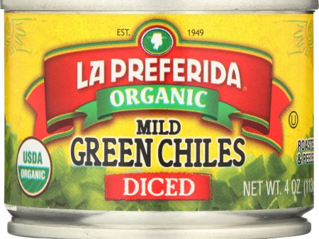 LA PREFERIDA: Organic Mild Diced Green Chiles, 4 oz Discount