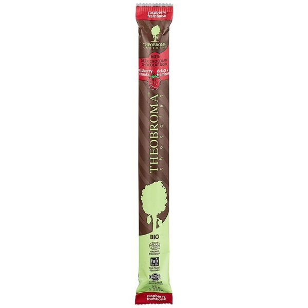 Theobroma 60% Dark Chocolate Raspberry Chunks Baton 35g Fashion