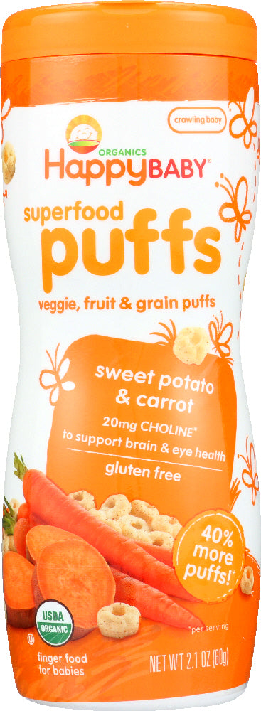 HAPPY BABY: Puff Sweet Potato Carrot Organic, 2.1 oz Discount