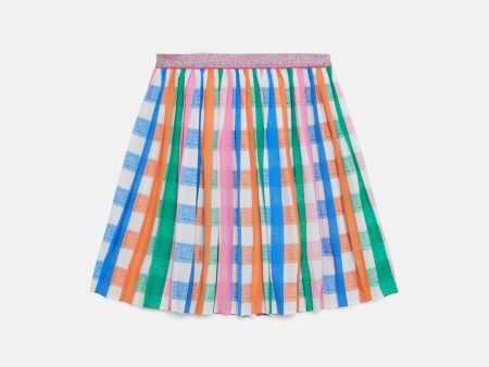 Gingham Pleat Skirt For Sale