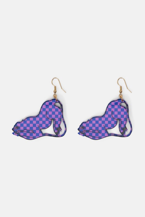 Panther Check Earrings Discount